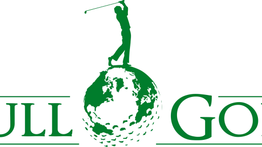 Logo vert avec silhouette de golfeur sur une balle. Texte : Full Golf.